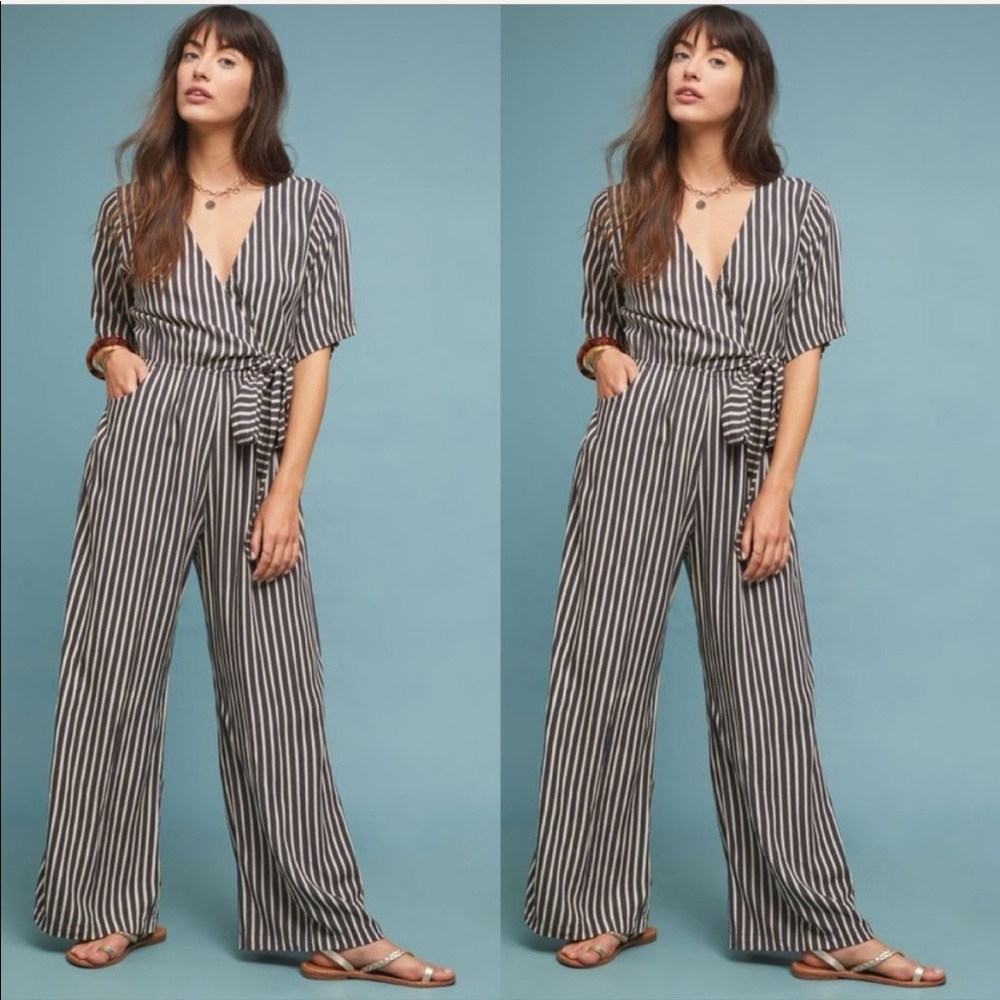 Anthropologie Lillia Striped Jumpsuit x Beachgold